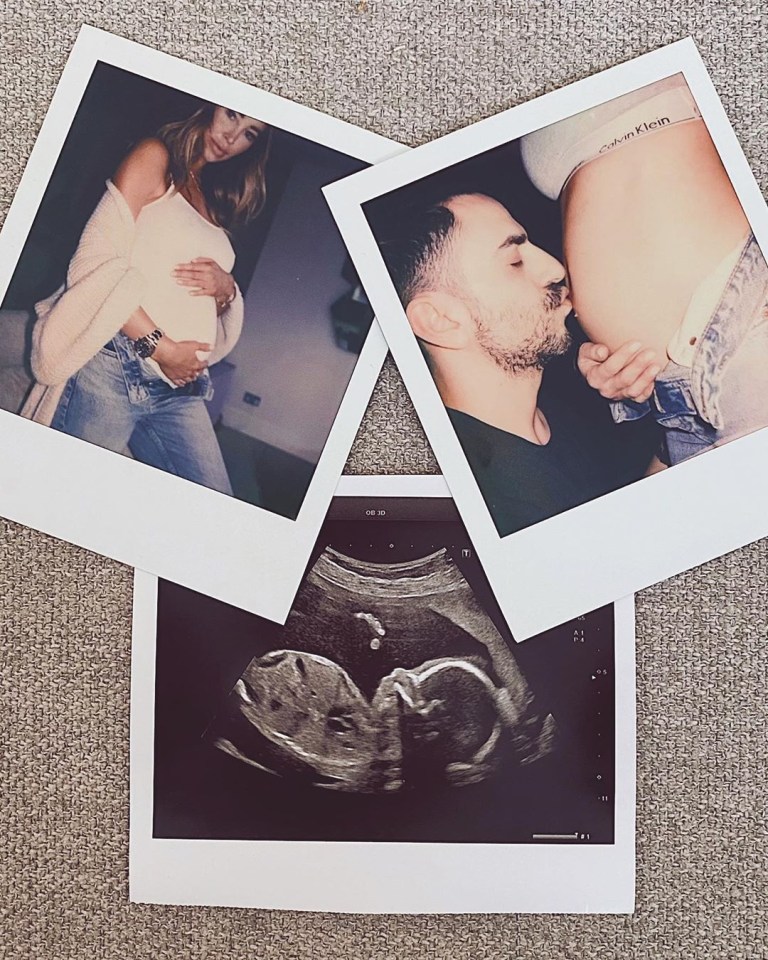 Lauren Pope revealed her baby news on Instagram writing: 'Pure happiness'