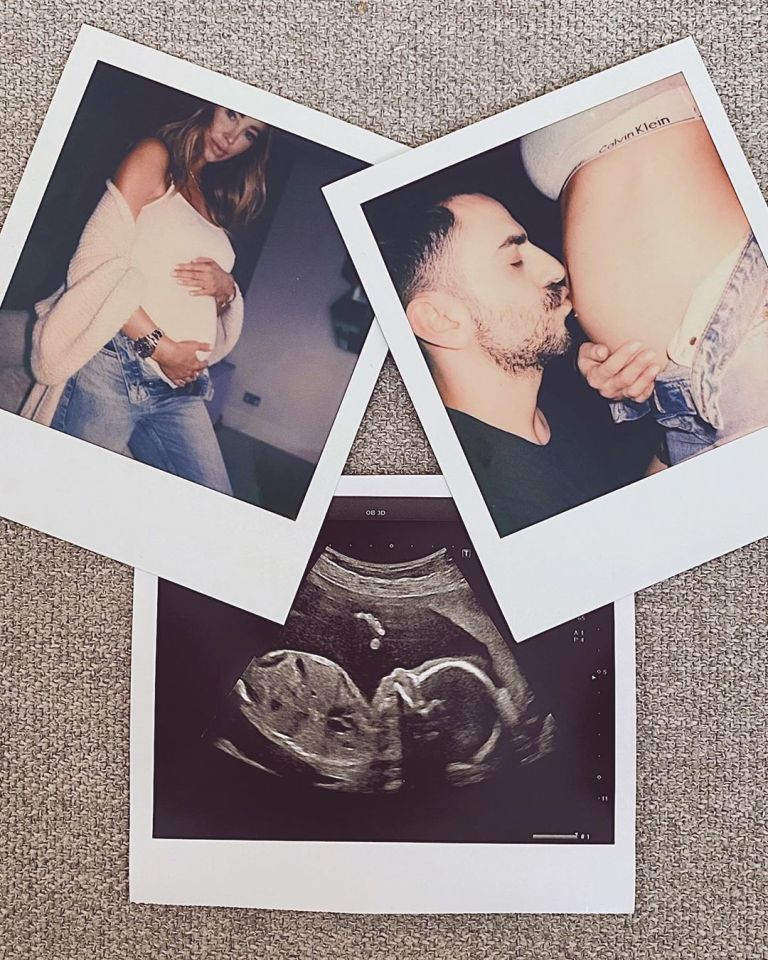 Lauren announced her pregnancy with polaroid photos