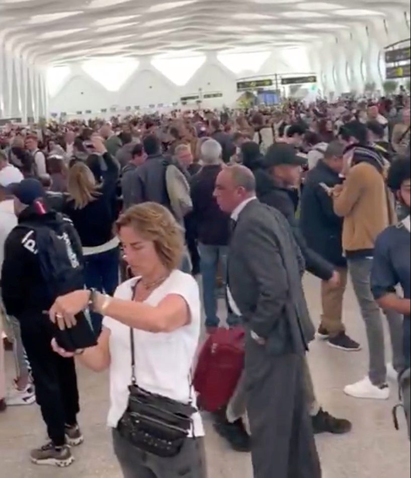  Travellers in Marrakesh Airport after flights to Europe were suspended