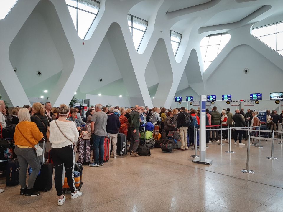  People queuing in Morocco