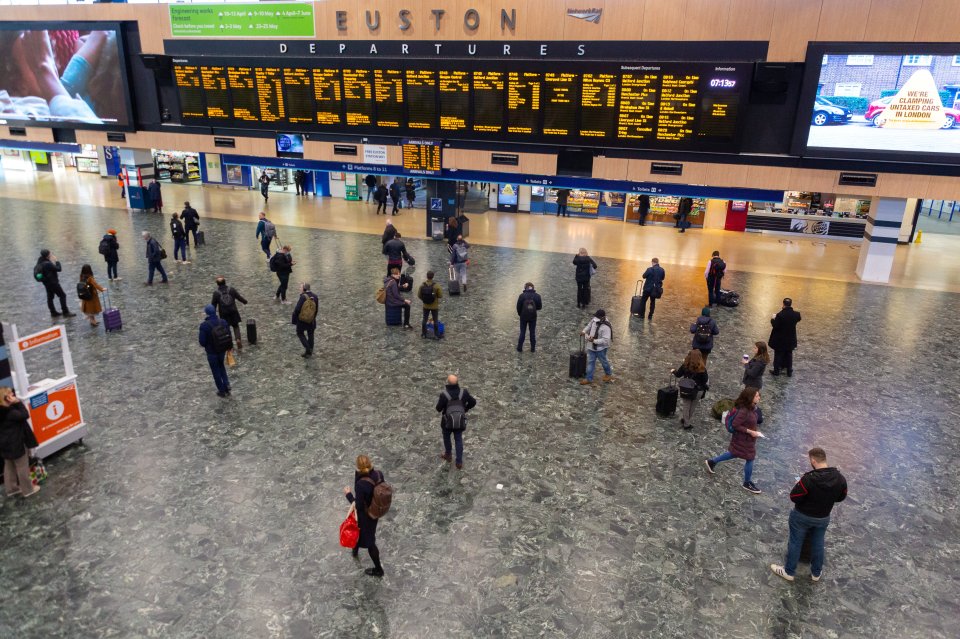  London Euston station looking much quieter than usual this morning