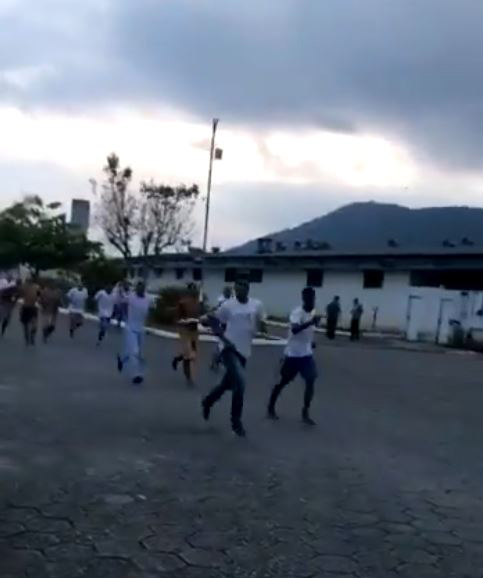  Prisoners were filmed running for freedom during riots in Brazil