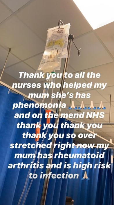 She paid tribute to the hospital staff