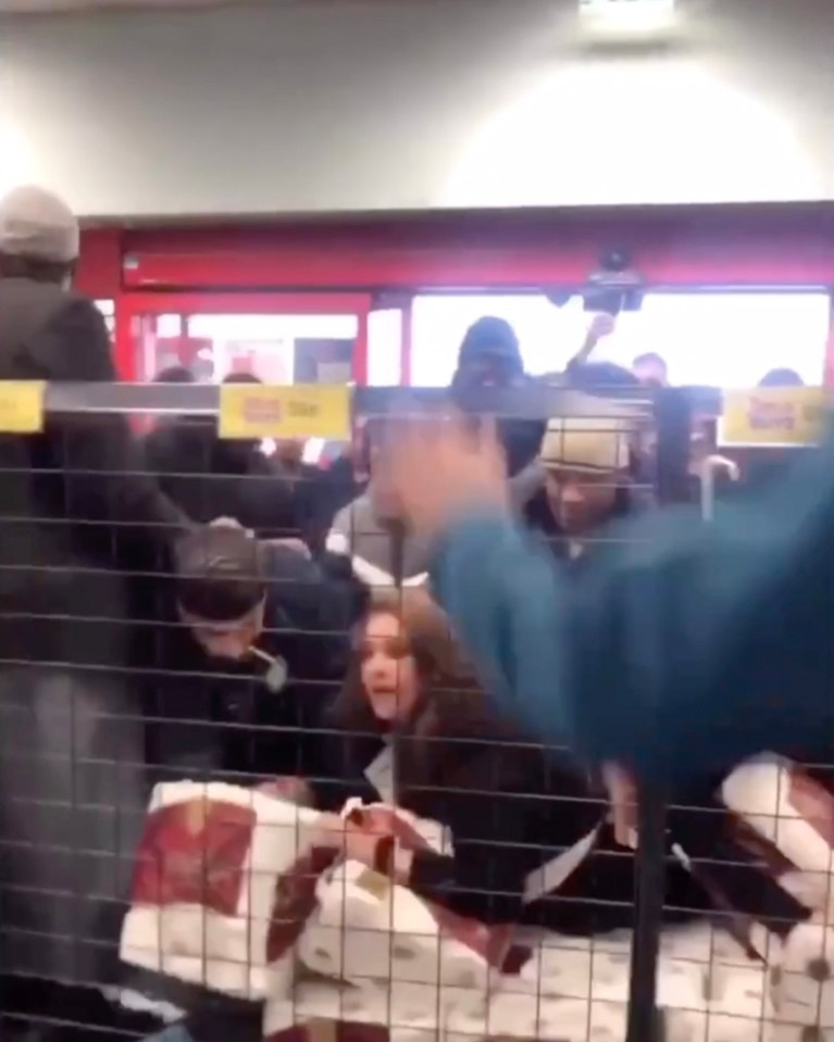  Many shoppers were seen wrestling each other for loo roll