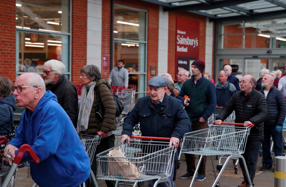  Sainsbury's opened their doors to only the elderly and vulnerable shoppers all day on Thursday, March 19