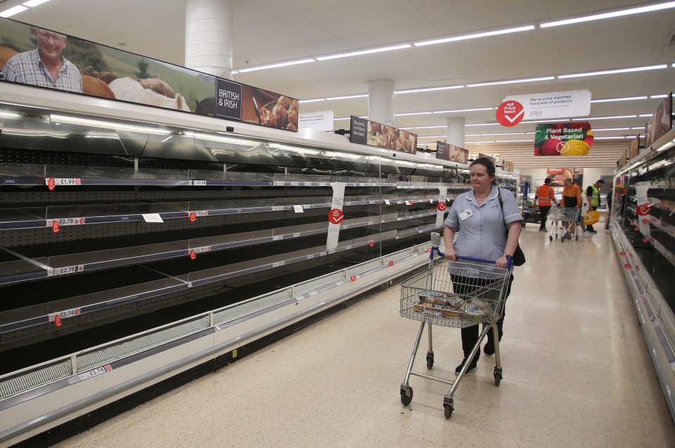  Shelves have been left empty by selfish shoppers stockpiling