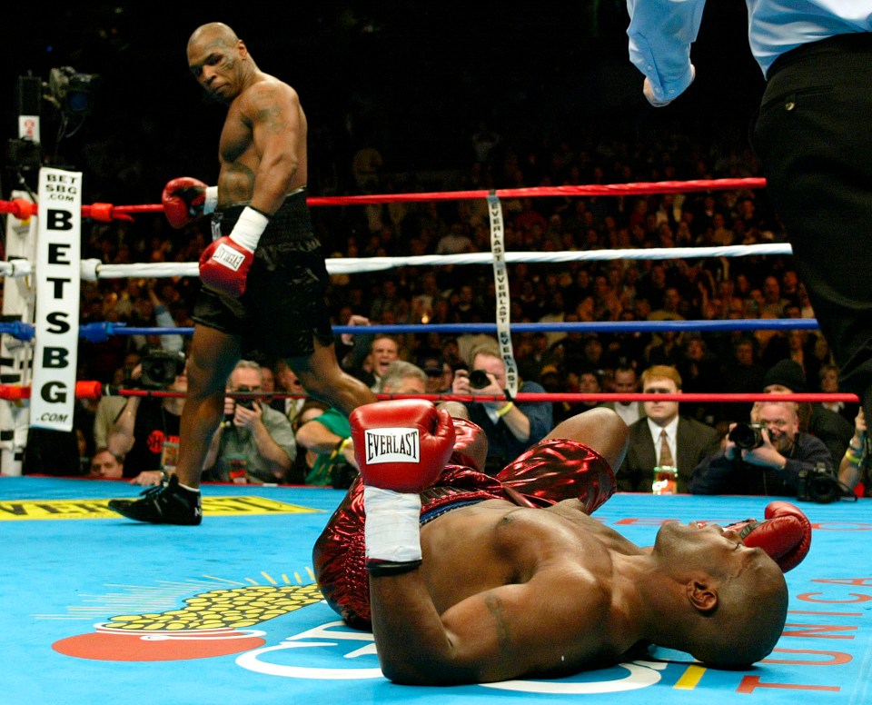  Mike Tyson after he flattened Clifford Etienne in the first round