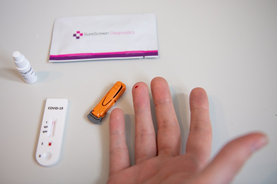  A finger-prick coronavirus test developed by SureScreen Diagnostics which reveals whether you've had Covid-19 using antibodies