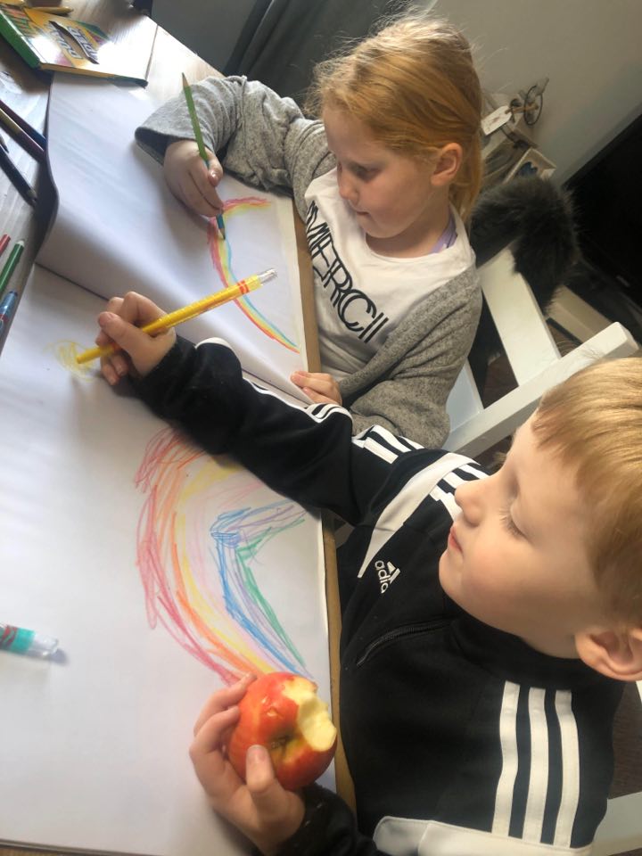  Children said they were simply trying to 'brighten someone’s day' with their drawings of rainbows