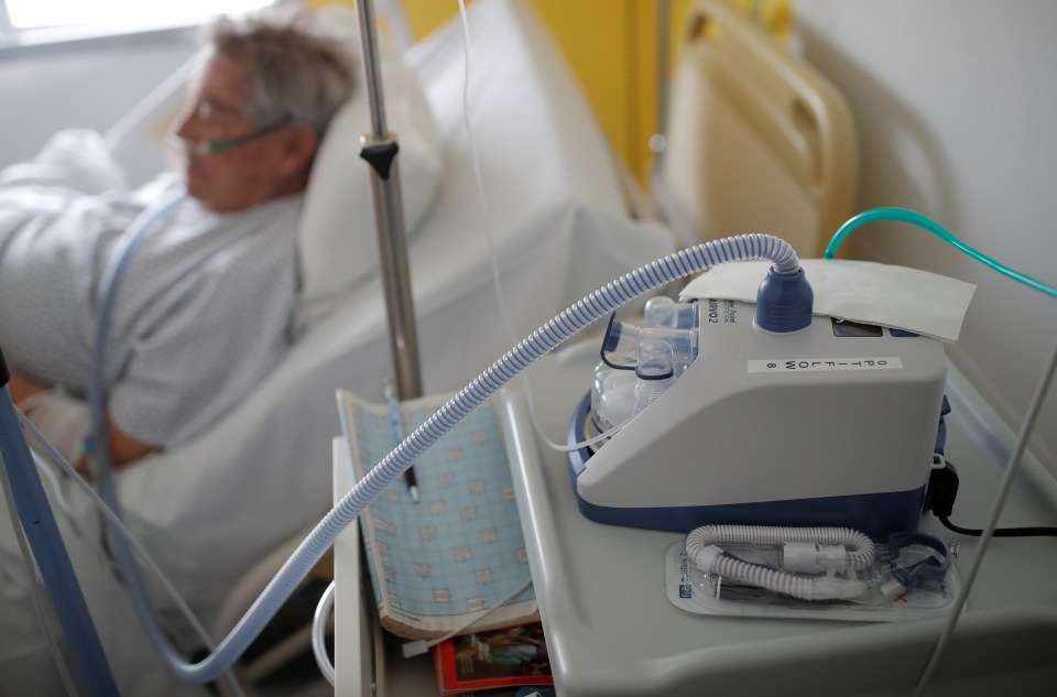  A nasal ventilator is pictured helping a patient suffering from coronavirus in France