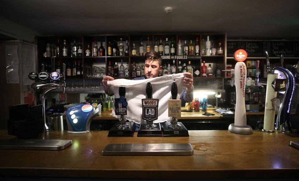  Bar manager Lee at The White Hart Pub in Ironbridge, Shropshire closes the bar at the final bell