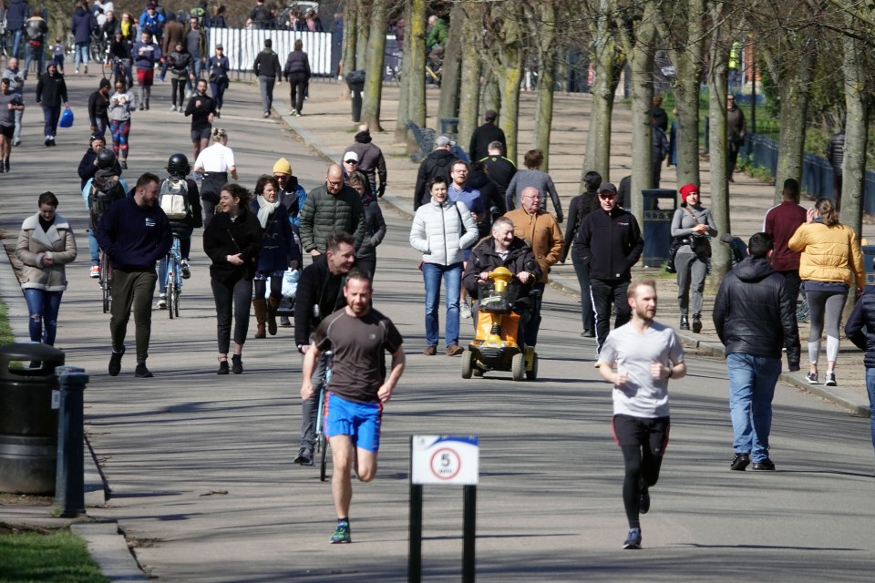  Dozens of people flocked to Victoria Park, London, on a sunny day yesterday