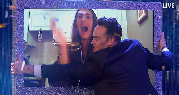  Ant McPartlin cuddled the TV screen after competition winner Natasha bagged herself a toilet roll and other top prizes