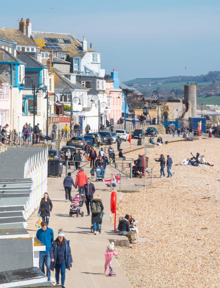  It comes after people ignored advice to stay inside at the weekend, with hundreds heading for the beach at Lyme Regis, Dorset yesterday