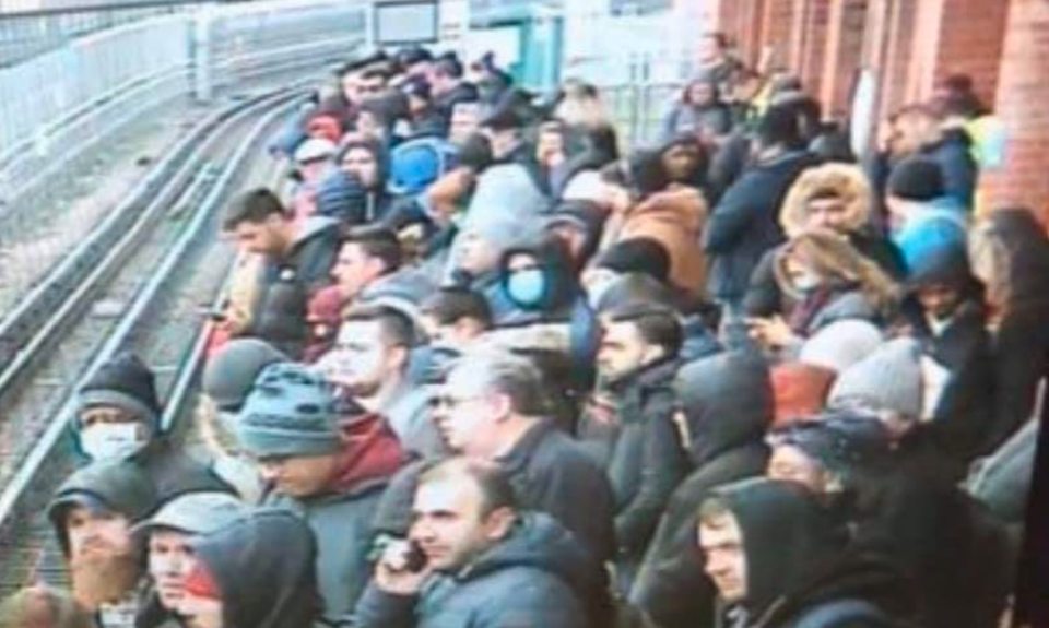  Commuters continued to pack out platforms today - despite warnings to keep away