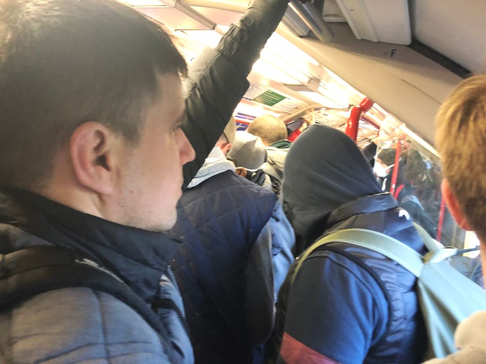  London's commuters crammed onto Tubes this morning