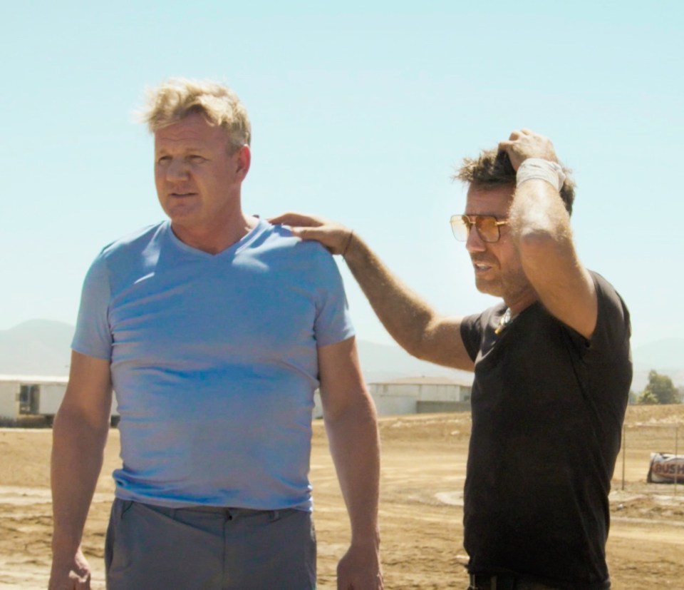 He was filming at a desert racetrack with fellow chef Gordon Ramsay