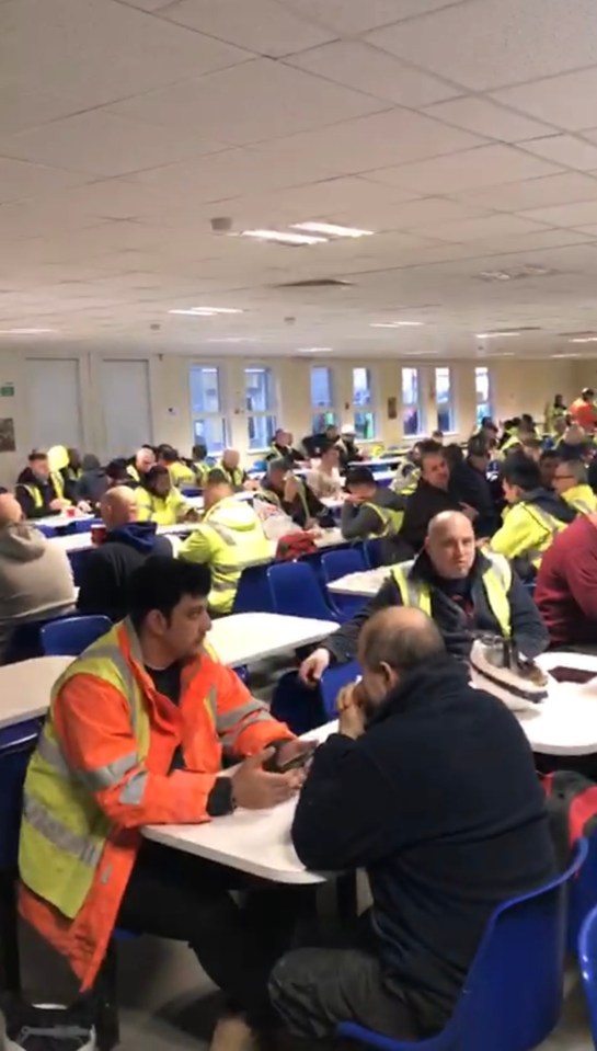  Labourers at Batterseas Power Station development were seen seated close together