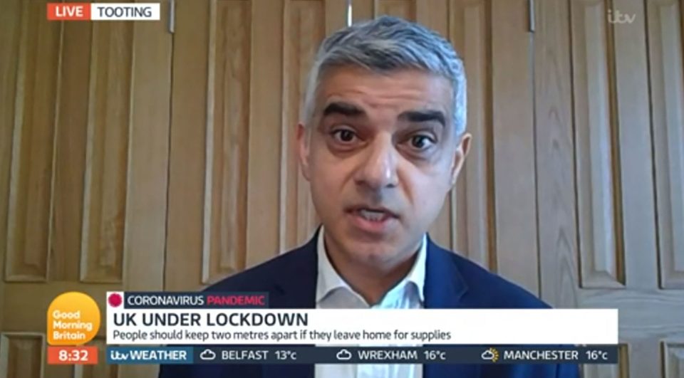  Sadiq Khan urged anyone who didn't need to use public transport to stay at home