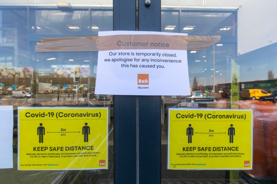 B&Q stores have been shut since March 24