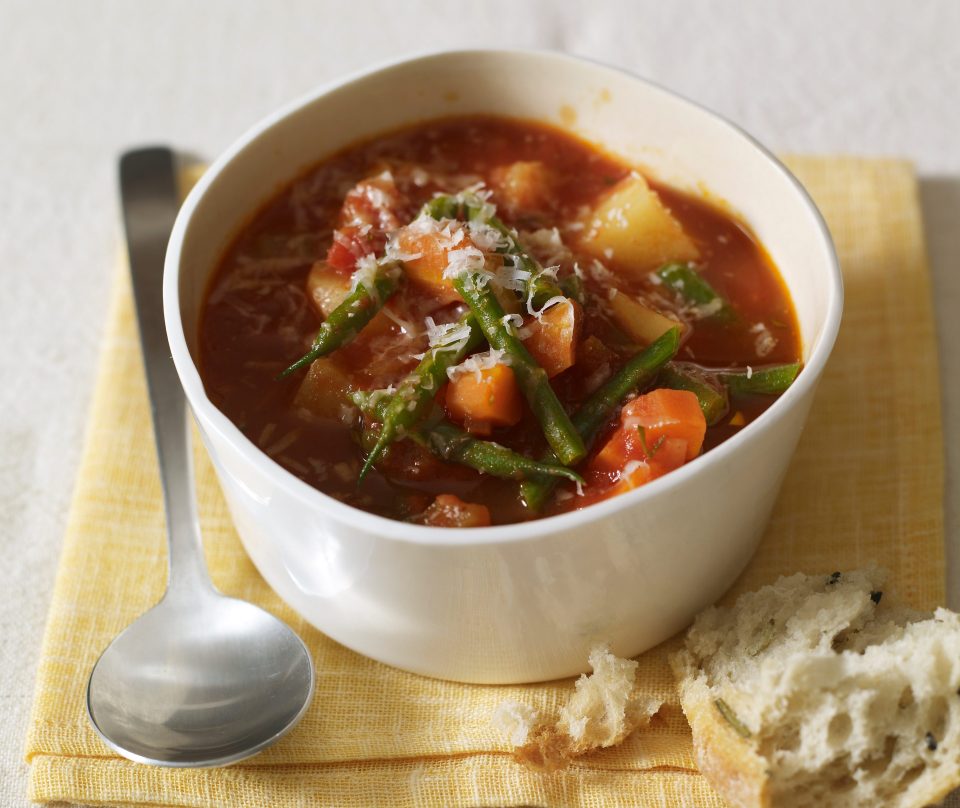  A classic veggie soup is a great way to get your 5 a day in