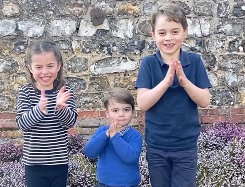  Princess Charlotte, Prince Louis and Prince George show their support for the NHS