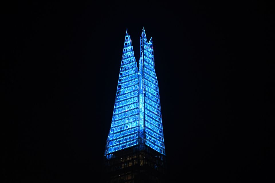  The Shard in London turned blue to support the NHS