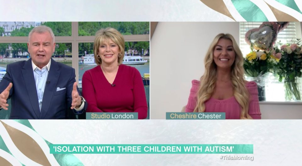  She told presenters Ruth Langsford and Eamonn Holmes about how she's home-schooling her kids