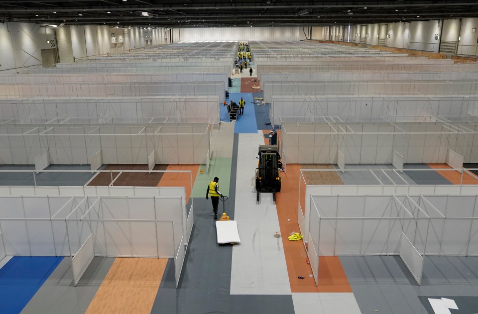  4,000 beds will be set up inside the ExCel centre for coronavirus patients