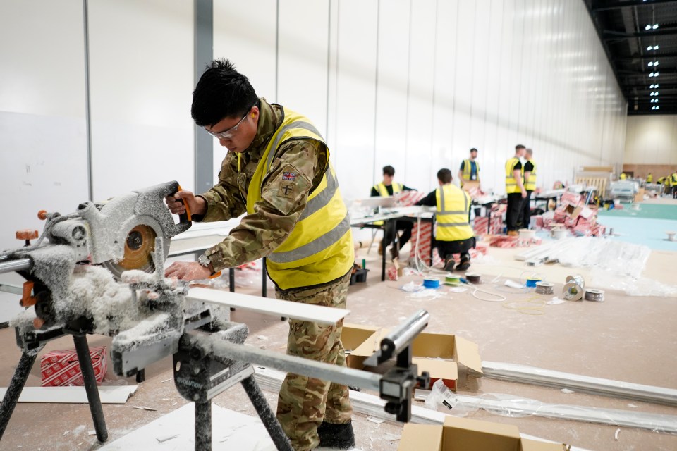  The Army has been brought in to set up the hospital with NHS workers