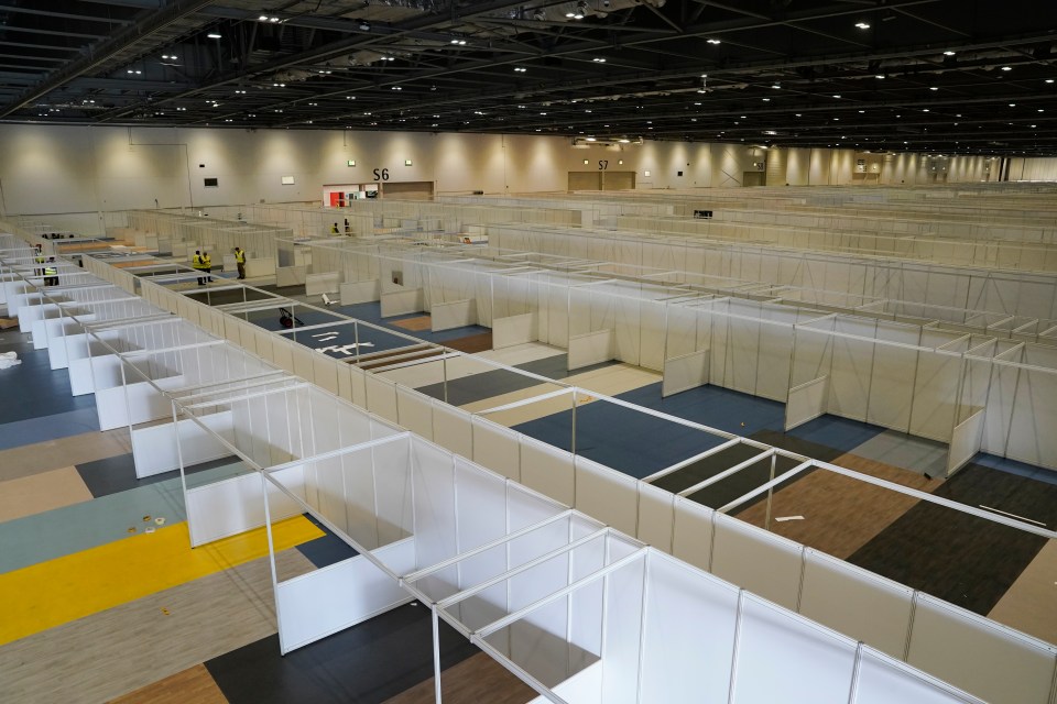  The huge exhibition centre has been converted into a makeshift hospital