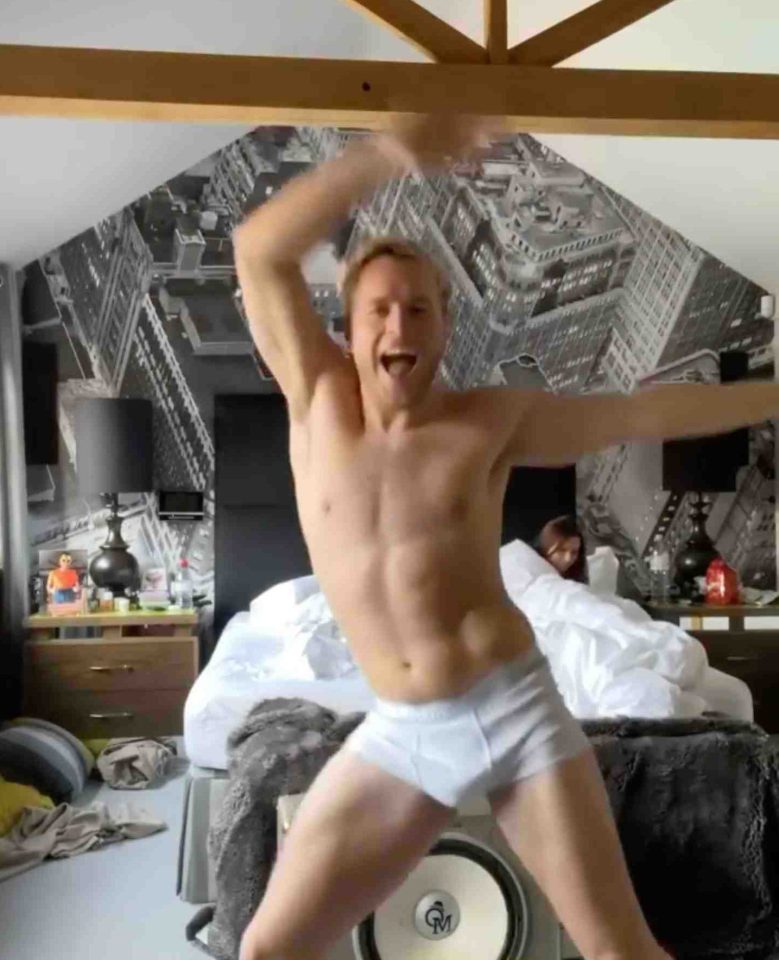  Olly videoed himself swinging from a beam in his bedroom