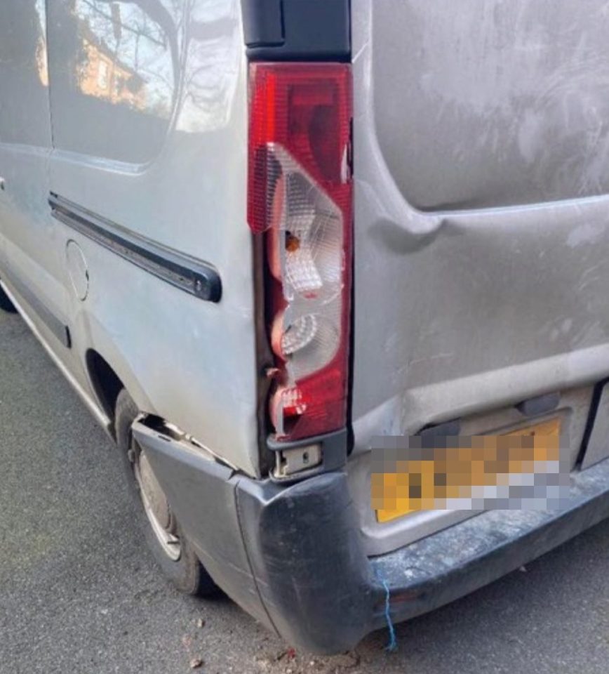  Damage on a silver van that Jack Grealish allegedly caused