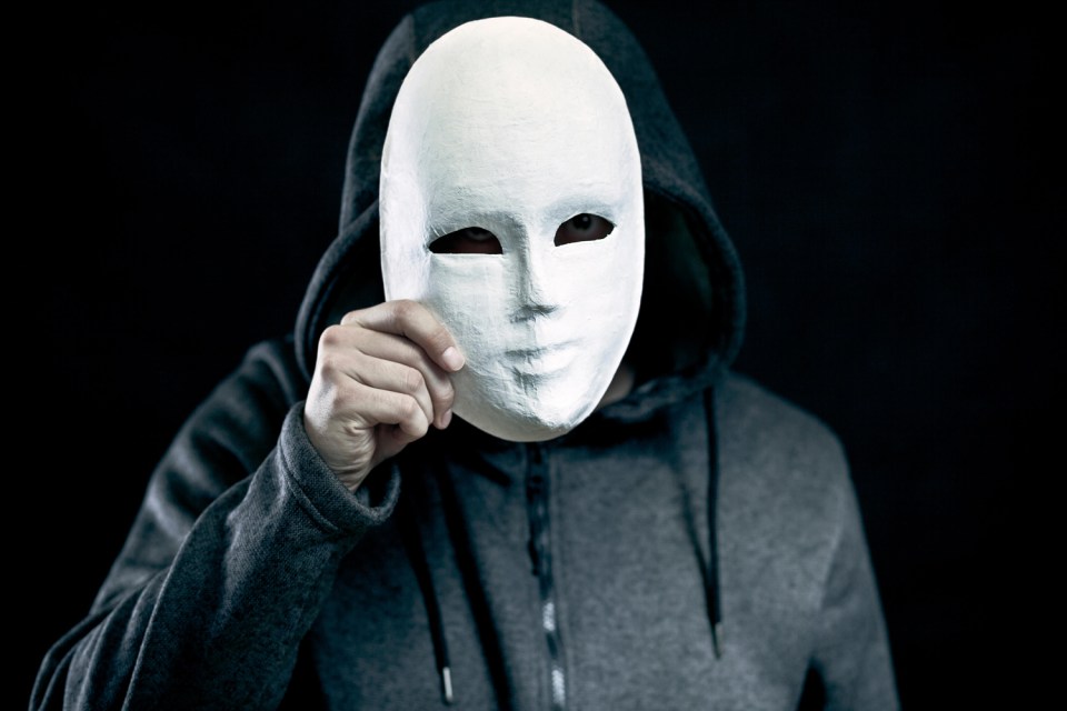  John Ahrens wore a white mask when he carried out his deadly prank