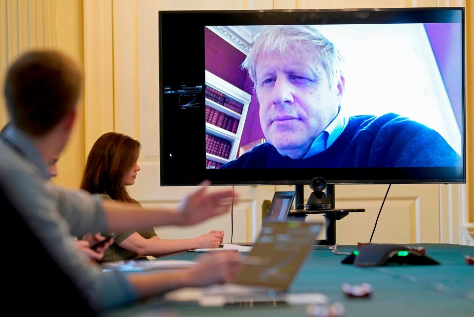  Boris Johnson held video calls from his home since testing positive for the virus and before landing himself in hospital