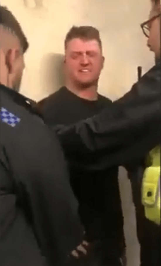  This is the moment Tommy Robinson was arrested after an alleged bust-up