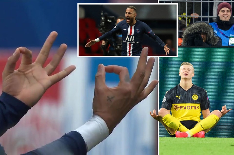  Neymar mimicked Erling Haaland's celebration after scoring the PSG opener