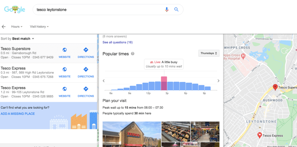  See how busy your local store is using Google