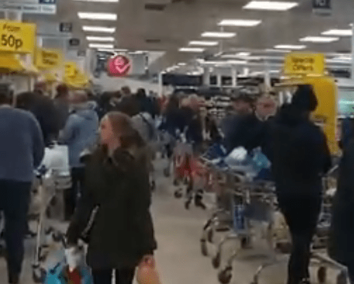 Hundreds of customers were queuing up to buy their items this morning