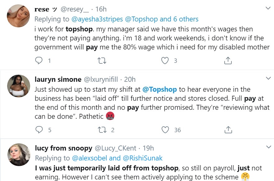  Topshop employees are furious to be out of job with no certainty over pay