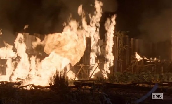  Hilltop was left in flames at the end of the episode