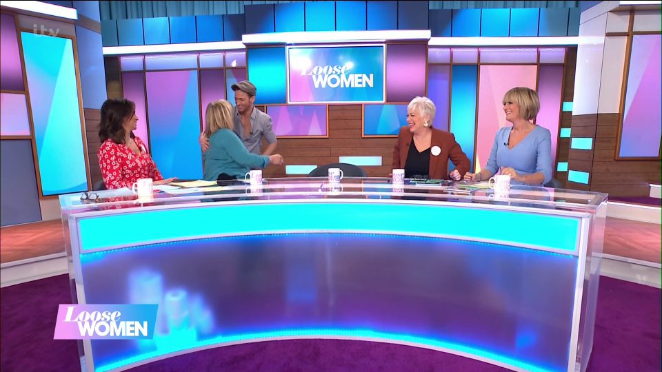  Joe was congratulated by the Loose Women on Monday after storming to victory on Dancing On Ice