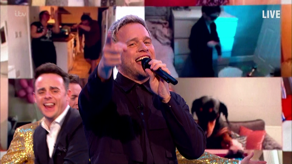  Olly Murs sung to a montage of key workers and Takeaway viewers dancing