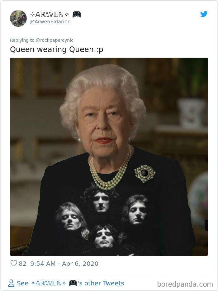 This is the ultimate ironic image - the Queen wearing Queen