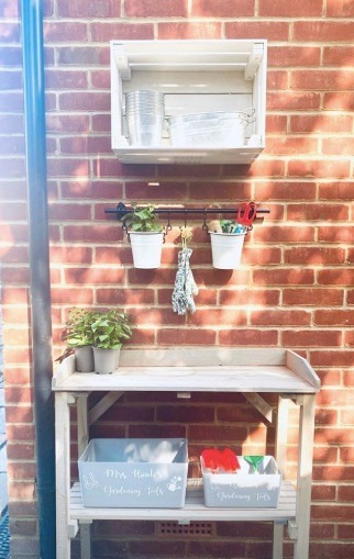 Mrs Hinch has created a gorgeous potting plant station in her garden