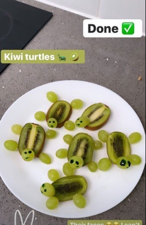 These kiwi and grape turtles also went down well with her kids