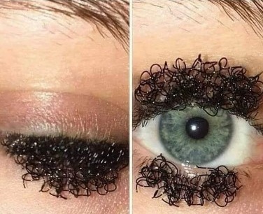 The 'pube eyelashes' have left the online beauty community stunned