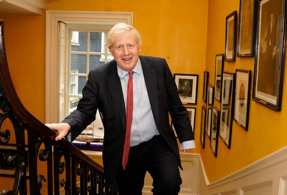  A beaming Boris back at No10 the morning after the birth of his child with Carrie