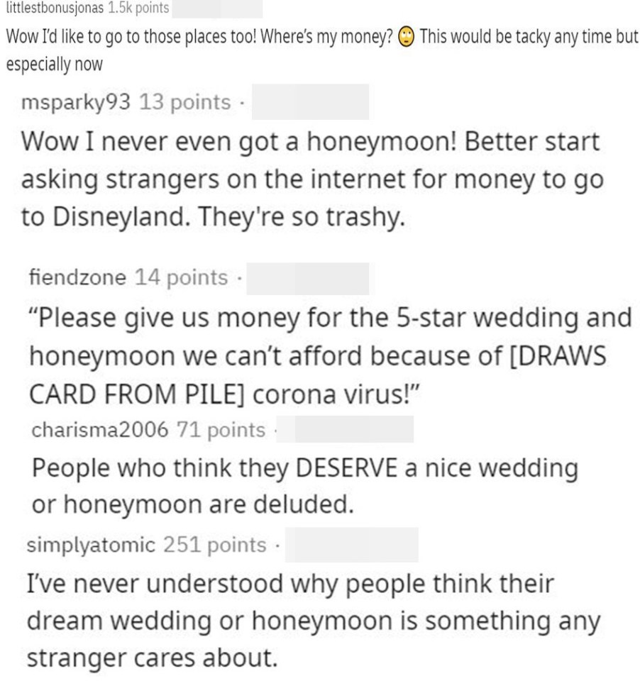 Hundreds of people commented on the post, branding the couple 'trashy'