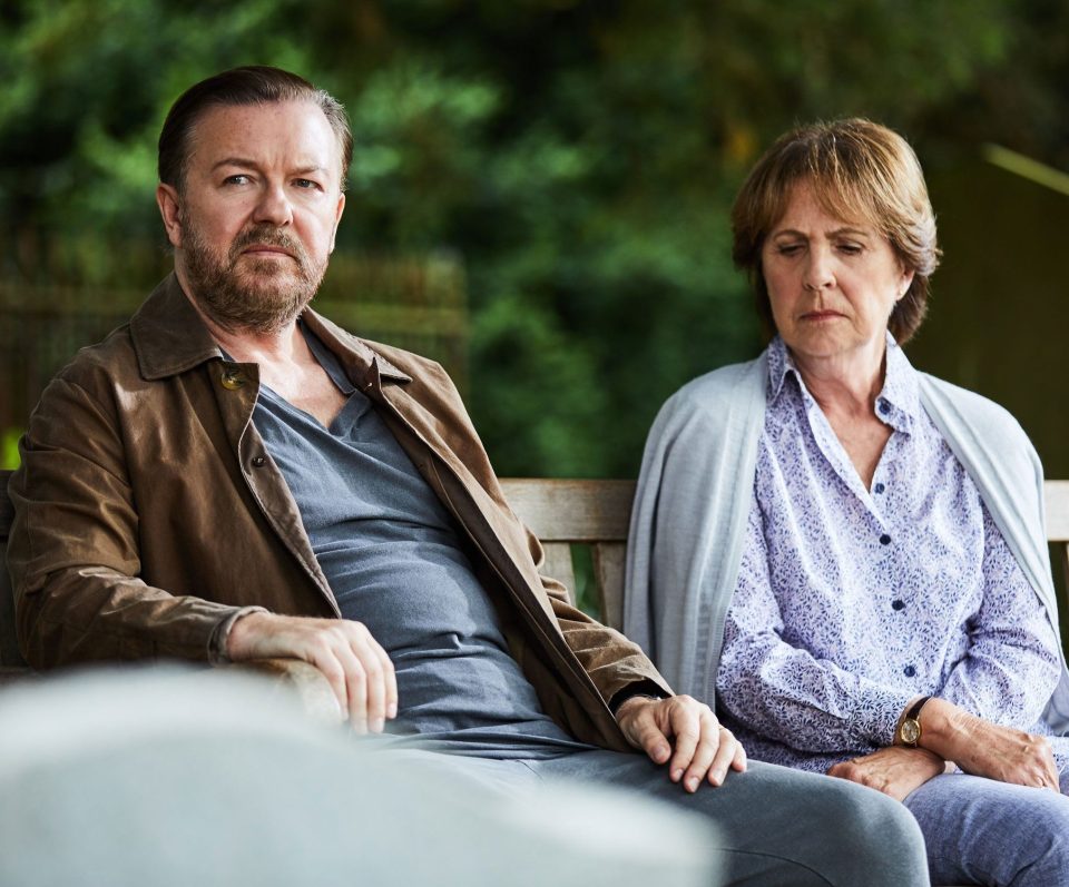  Ricky Gervais stars as the grieving husband who doesn't care about anyone or anything